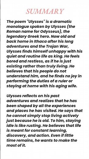 Ulysses by Alfred, Lord Tennyson Summary | #ulysses #lordtennyson
