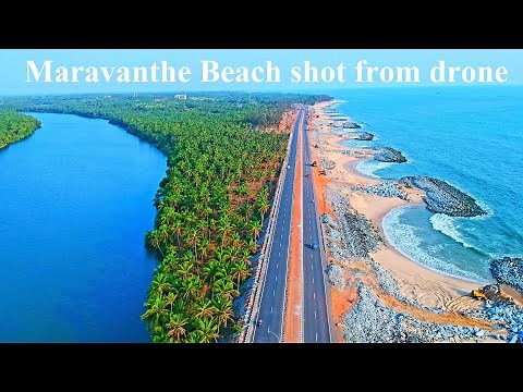 Maravanthe beach aerial walk shot from drone in 4K | ನಮ್ಮ ಮರವಂತೆ ಸಮುದ್ರದ ಡ್ರೋನ್ ವಿಡಿಯೋ ನೋಡೋಣ ಬನ್ನಿ