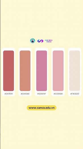 BẢNG MÀU PASTEL 5 MÀU - NGỌT NGÀO, THANH LỊCH & DỄ DÙNG TRÊN CANVA