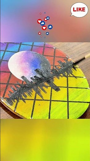 How to Create Stunning Moonlight Cityscape Art | Easy Acrylic Painting Tutorial #short