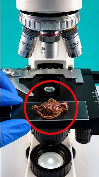 🔬 Nutella under a microscope, and what I saw was so weird #experiment #interestingfacts #fypシ