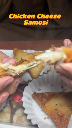 Rafay Janjua on Instagram: "Chicken Cheese Samosi Must Try!! From Fry Flavours #viral #yummyyummy #samosi #cheesy"