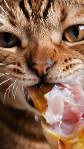 Cat Eating Small Goldfish | wild ASMR Feeding