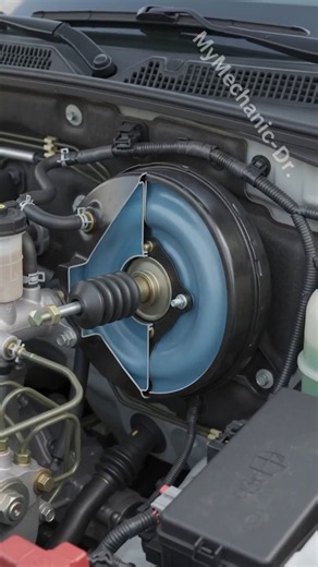 Vacuum Brake Booster; reduces pedal effort for easier braking. #brakebooster
