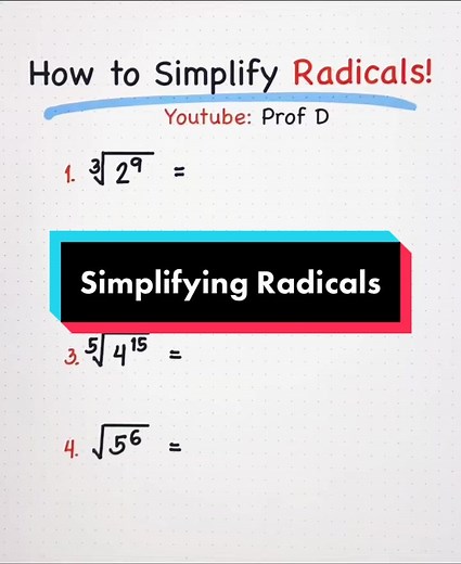 How to Simplify Radicals #mathhack #mathtrick #mathematics #maths #math