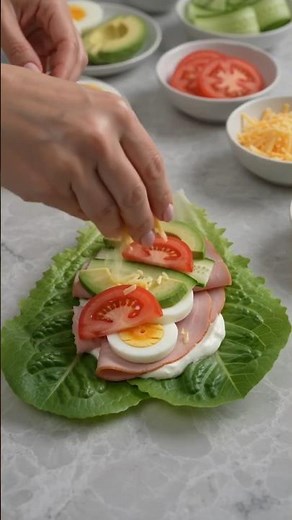 Making High-Protein Ham Lettuce Wrap 🥬🥓💪 | Healthy Low-Carb Meal