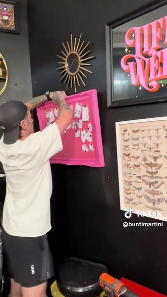Now banned from hanging up anything at the studio!🤣🤣 #tattoo #apprenticeship