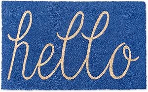 Amazon.com: DII Hello Coir Fiber Doormat Non-Slip Durable Outdoor/Indoor, Pet Friendly, 18x30, Blue : Patio, Lawn & Garden