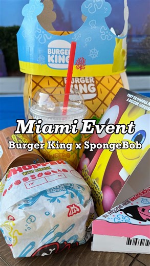 Bite of Miami on Instagram: "Are you ready kids?? There’s a new SpongeBob SquarePants movie coming to theatres and to celebrate, I’ve partnered with @burgerking to share this event for all ages!🫧 Burger King and SpongeBob have teamed up together to transform a South Florida Burger King into Bikini Bottom! This interactive experience will include character appearances, tons of photo ops, family fun, and a limited-time SpongeBob-themed menu featuring items like Mr. Krabs’ Cheesy Bacon Tots®, Patr