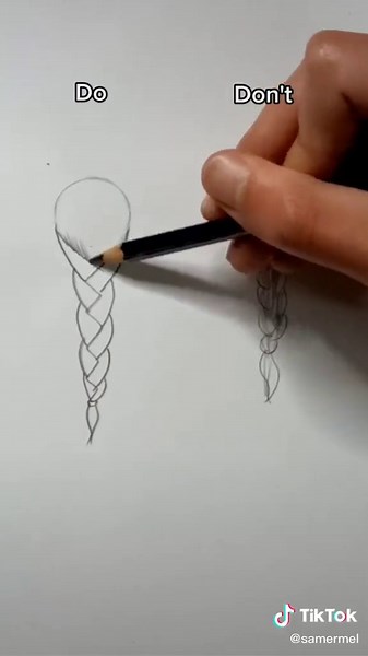 samer (@samer_mel) - How to Draw Hair: Step-by-Step Bun and Braid Tutorial