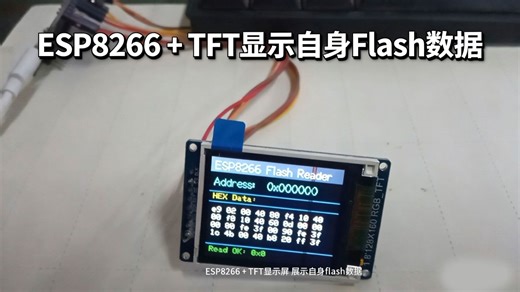 ESP8266 + TFT显示自身Flash数据