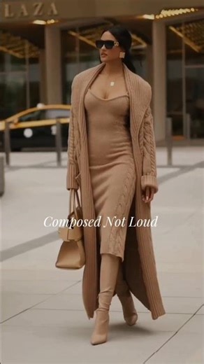 Elegant Brown Knit Coat Outfit | Timeless Cozy Luxury Style #ElegantFashion #FallStyle