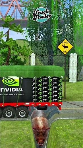 Nvidia Cargo Truck Pulling Giant Claw Excavator