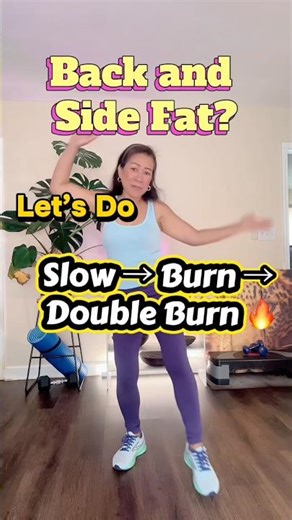 Back Side Fat Exercise | Slow Tutorial + Double Burn Cardio (Beginner Friendly) #seniorfitness