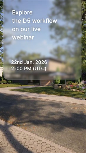 D5 Render on Instagram: "Join our live webinar to explore D5 3.0! 🎉 Time: 2PM UTC, 22nd Jan, 2026 We’re launching D5 Lite and D5 Works, plus major upgrades to D5 Render with long-awaited new features. 👉 Join us to see the full D5 workflow, explore the D5 Engine, and watch the new features in action. 🎁 Special surprise gift for live viewers! Register now: https://bit.ly/3NxYbvB #d5render #d5workflow #d5lite #d5works #realtimerendering #3drendering #3danimation #aiarchitecture #designtools #arc