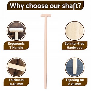 100cm /1000mm Replacement Wooden Shaft Type T Garden Handle Spade Fork Spade D03  | eBay UK