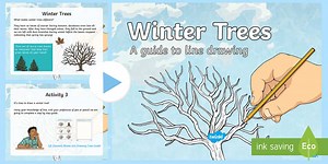 Winter Art Lesson 1: Drawing Winter Trees PowerPoint
