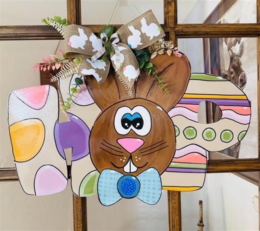 Easter Bunny Door Hanger - Etsy