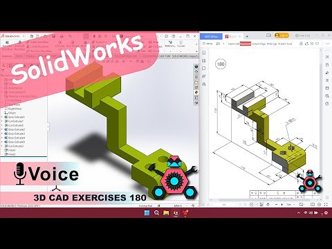 SolidWorks | 3D CAD EXERCISES 180 | StudyCadCam | Solution Tutorial |