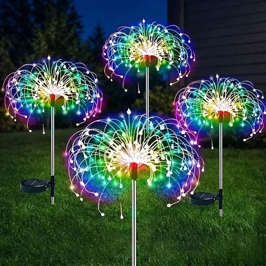 Solar Firework Garden Lights | LED Outdoor Fairy Lights | Patio Lawn Decor Lights | Solar Garden LED Lights | Garden Party Decor Lights - Etsy