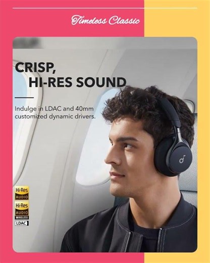 soundcore by Anker,Space One Active Noise Cancelling Bluetooth Over Ear Headphones with Travel Po...