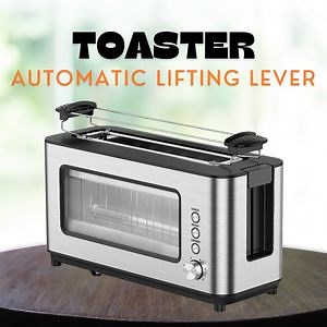 [Hot Item] New Design Visible 2 Slice Automatic Pop-up Bread Toaster for Home Use