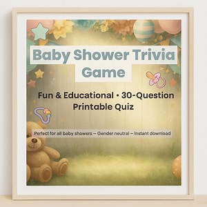 Baby Shower Trivia Game Printable • 30 Questions • Fun & Educational Baby Shower Game • Gender Neutral • Instant Download PDF - Etsy Canada