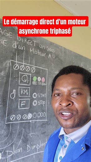 Direct starting of a three-phase asynchronous motor, electrical panel layout plan