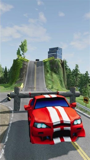 Epic Cartoon Car & City Bus vs Giant Wooden Logs Trap 🚗🚌 BeamNG.drive