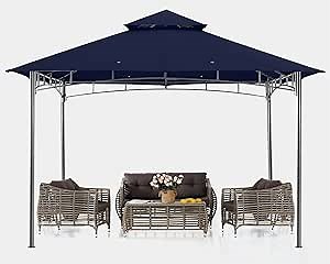 ABCCANOPY Gazebos for Patios 8x8 - Outdoor Steel Frame Gazebo for Lawn Backyard Garden Deck (Navy Blue)