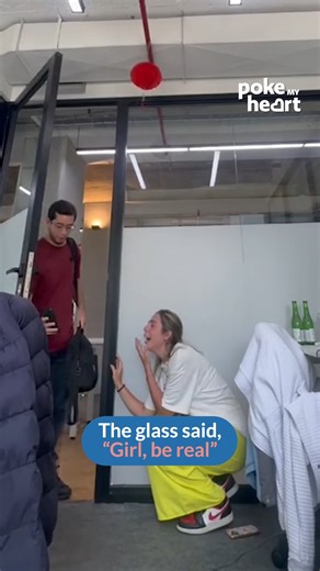 51K views · 160 reactions | She thought the glass was an invisibility cloak #GlassFail #PrankGoneWrong #LOL | Poke My Heart | Facebook