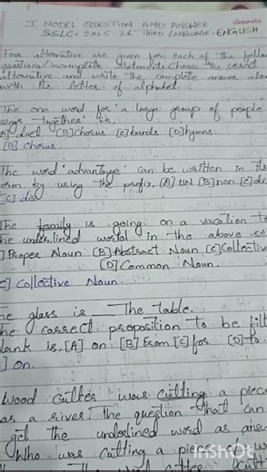 SSLC 1st MODEL QUESTION PAPER ANSWER KEY #TAKE-EDUCATION