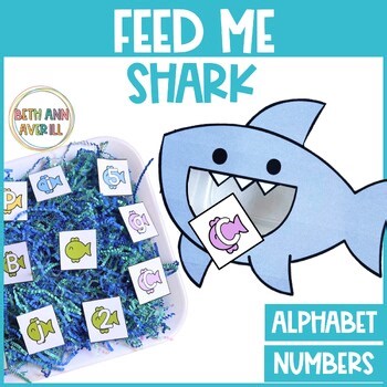 Feed the Shark Activity Alphabet Fluency and Counting Activity for Shark Week