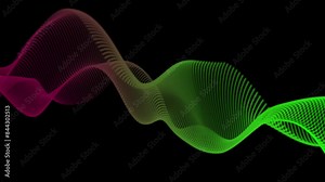 Wave background animation, Abstract seamless color flooped 3D animation, bright wavy lines pulsing, light spectrum, motion graphics