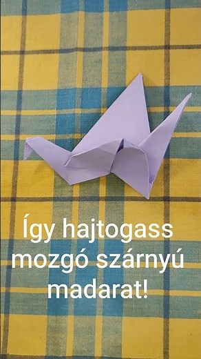 Origami repülő madár gyorsan! #diyorigamifan #origami #madár #szárny