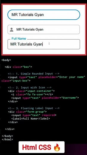 🔥 Create Stylish Input Boxes Using Only HTML & CSS | Web Design Tutorial #coding #program #shorts