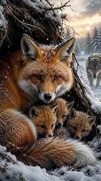How Red Foxes Survive the Brutal Winter | A Mother’s Fight for Her Cubs