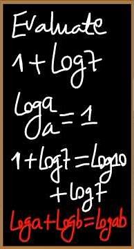Evaluate 1 + log7 = ? Applying the Laws of Logarithms