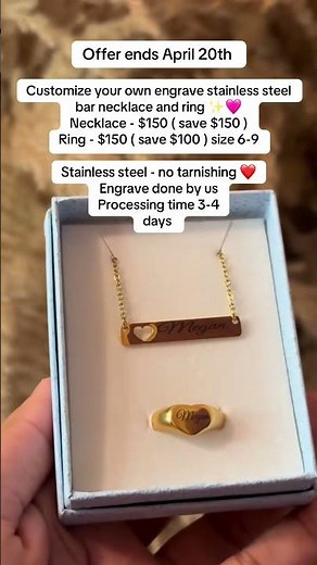 Customize your own engraved stainless steel jewelry set ✨💗 Create a personalized necklace or rin...