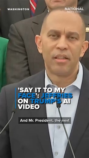 House Minority Leader Hakeem Jeffries is LIVID over a "racist and fake AI video" of him wearing a sombrero and mustache that was posted on President Trump's social media accounts. #hakeemjeffries #donaldtrump #governmentshutdown #news #politics | The National Desk - TND