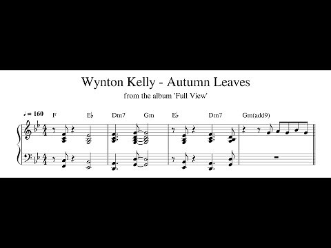 Wynton Kelly - Autumn Leaves - Piano Transcription (Sheet Music in Description)