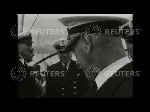 1942 Crew of Milford thanks Brazil shipyard for overhaul