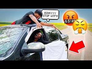 THROWING TERON’S VERSACE ROBE OUT THE CAR WINDOW *PRANK*