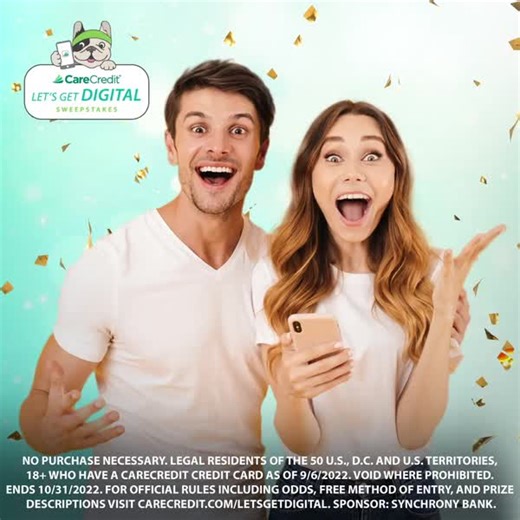 2.1K views · 44 reactions | It’s here! The #CareCreditLetsGetDigital Sweepstakes starts TODAY! Register now to shoot your shot at the chance to win $2K! And for those who like instant gratification, we’ve got you covered! With 100s of OTHER INSTANT WIN PRIZES, you won’t want to miss out on the fun! Good luck and happy sweepstaking! For official rules and to register for the cardholder sweepstakes, visit carecredit.us/LetsGetDigital | CareCredit | Facebook