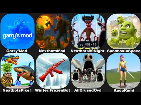 CRUSED DEER,OWL FROM 99 NIGHT IN THE FOREST IN NEXTBOTS IN PLAYGROUND MOD,KPOP RUMI,SANDBOX IN SACPE