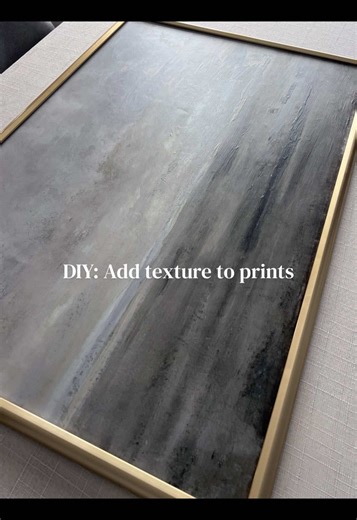 Brb ordering more prints on Etsy 👀 Loving this super simple DIY to add texture using matte mod podge🤌🏼 Digital Download: @North Prints #diy #texturedpainting #fauxpainting #printableart #framedartprints