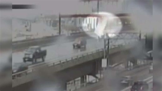 WATCH: Shocking video shows moment highway sign fell on vehicle on I-93