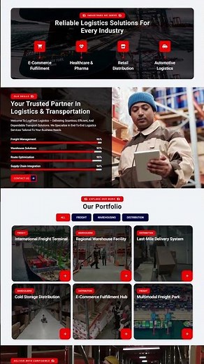 🚚 Logistics Website Template | HTML5 Transport Demo 🔥