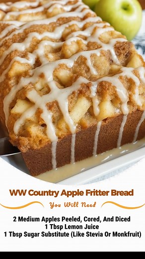 WW Country Apple Fritter Bread Recipe For the Apple Filling: 2 medium apples, peeled, cored, and diced 1 tbsp lemon juice 1 tbsp sugar substitute (like Stevia or Monkfruit) 1 tsp cinnamon | Weight Watchers Community