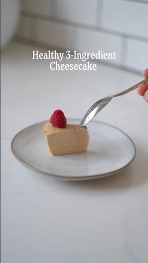 3-Ingredient Healthy Cheesecake (Low Calorie, High Protein, No Sugar!)